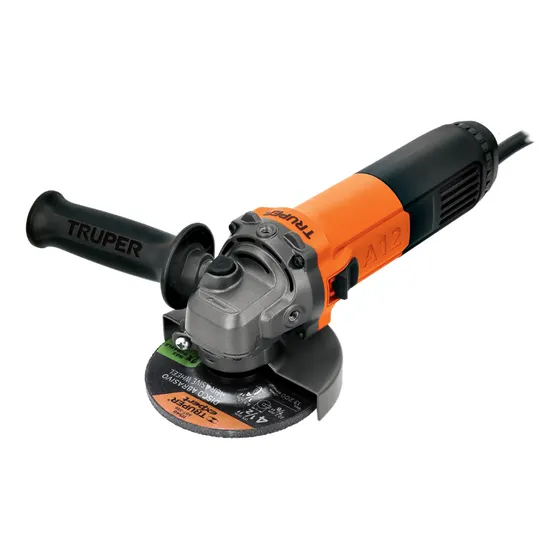 Esmeriladora Angular 4-1/2'' Profesional 700 W Truper Esma-4-1/2a12 Color Naranja Con Negro