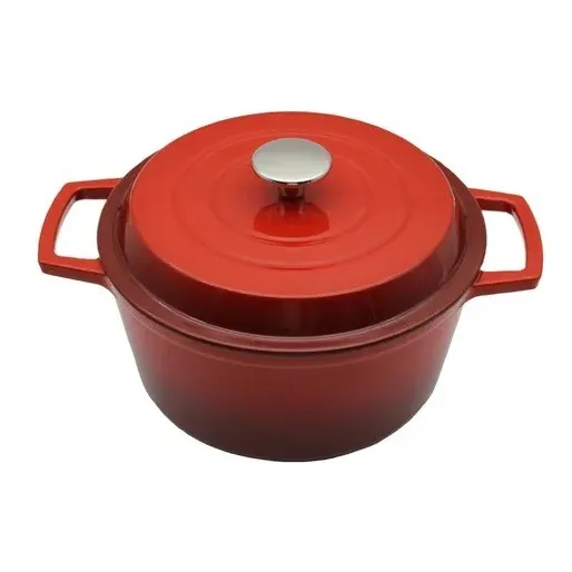 Olla De Hierro Fundido Esmaltada Roja - 26 Cm