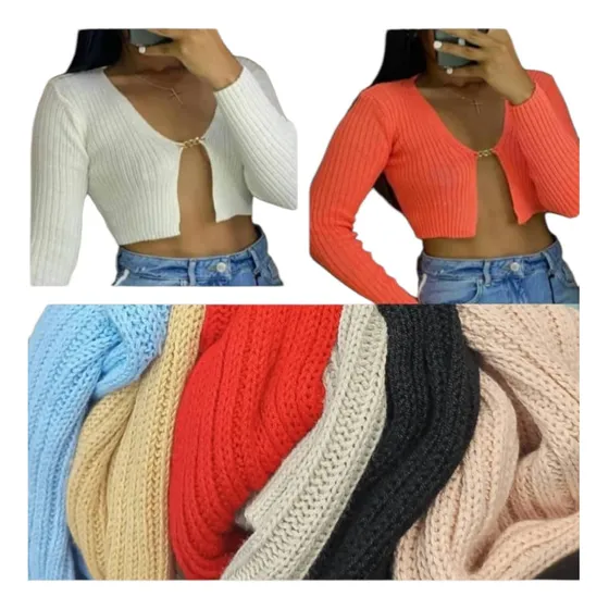 Croptop Top Tejida Blusa Dama Juvenil Maga Larga