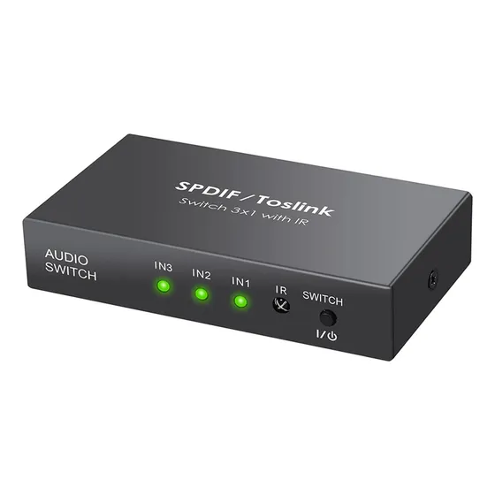Comutador De Áudio Óptico Digital 3x1 Spdif Toslink Switch B