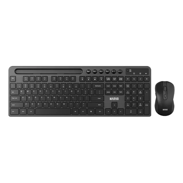 Combo Gaming Inalámbrico Marvo Kc411w Español Mouse Negro Teclado Negro