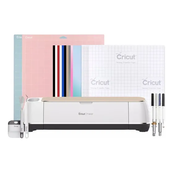 Plotter de corte Cricut Maker + kit de accesorios champagne