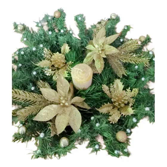 Arreglo Floral Navideño, Centro De Mesa, Artesania Mexicana
