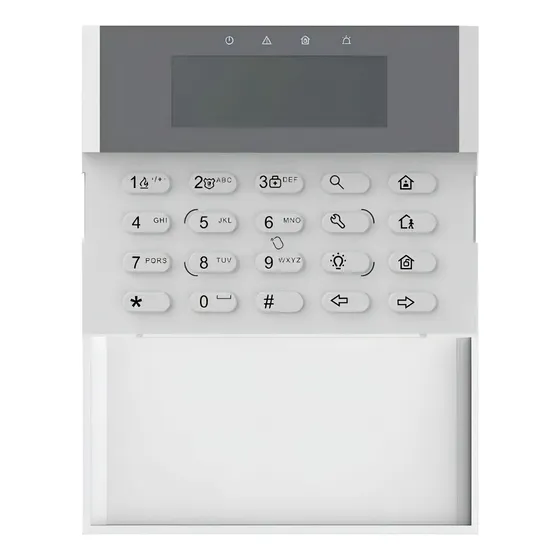 Teclado LCD inalámbrico Hikvision DS-PK1-LRT-HWE color blanco