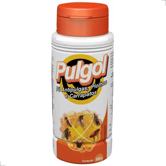 Veneno De Pulga Talco Pulgol 100g Antipulgas E Carrapatos