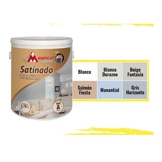 Pintura Satinado Manpica Colores (pintura Tipo A) Gl