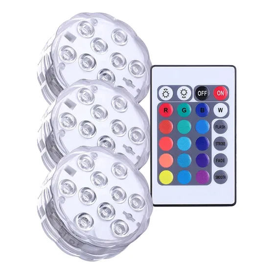 3 Luminária Piscina Led Rgb Decoração Iluminação Prov Dagua