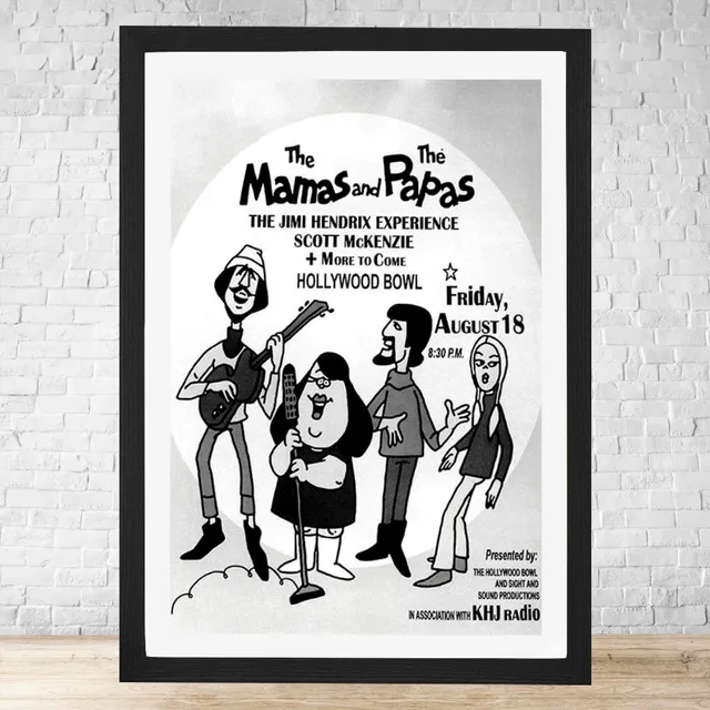 Cuadro The Mamas And The Papas 30x40 Con Vidrio Y Marco C952