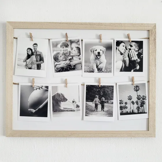 Cuadro Con Fotos Polaroid 40x30 Incluye Impresión  Y Broches