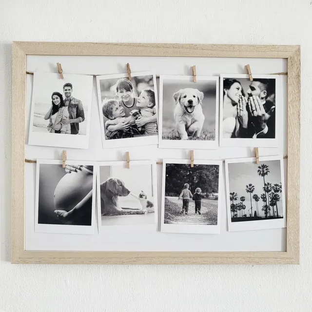 Cuadro Con Fotos Polaroid 40x30 Incluye Impresión  Y Broches