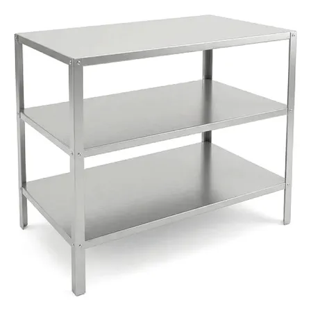 Mesa Aço Reforçada Bancada Industrial 3 Prateleiras Envio Já