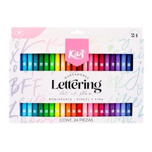 Marcadores Doble Punta Para Lettering Kiut X 24 Unidades