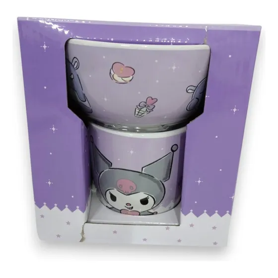 Taza De 400 Ml Y Tazón De 550 Ml Kuromi De Cerámica 2