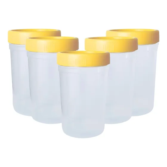 Envase Pote Para Miel | 180g | Tapa Amarilla | X5 Unidades