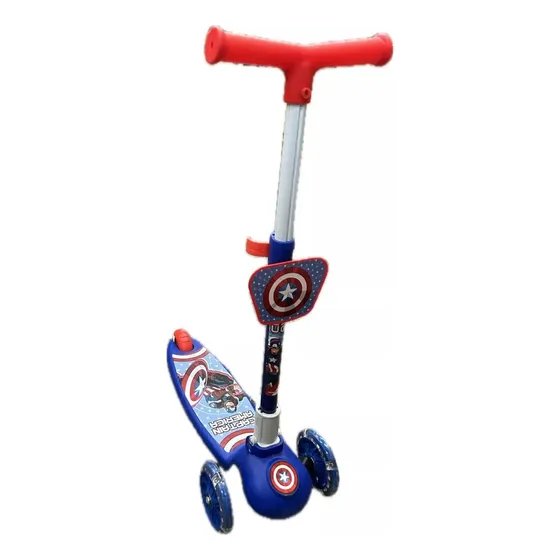 Monopatín Infantil Plegable Luces En Las Ruedas Super Heroe 