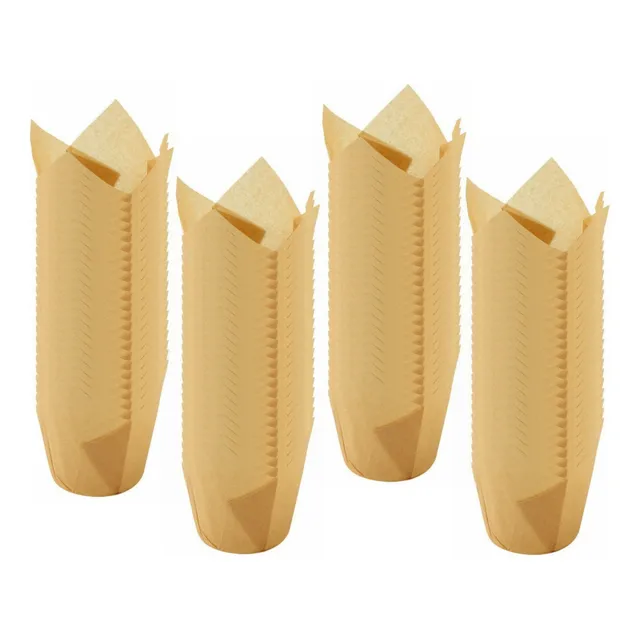 100×papel Pergamino Mini Moldes Para Muffins Café Ligero