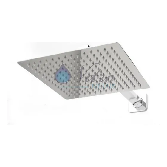 Chuveirão Piscina Ducha Cromada Quadrada Inox 20x20 Área Externa Ou A Gás Ducha Fria Chuveiro Quadrado Área De Lazer Ou Piscina Nitro Metais