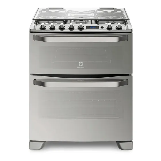 Cocina Electrolux 76dxr A Gas 5 Hornallas Acero Inoxidable 125.1l Con Horno Doble Grill Eléctrico