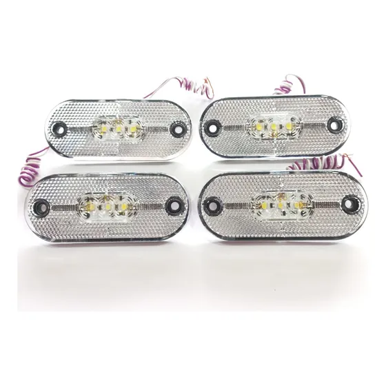 Kit 4 Faro Lateral Cristal 3 Led Camión Acoplado Universal