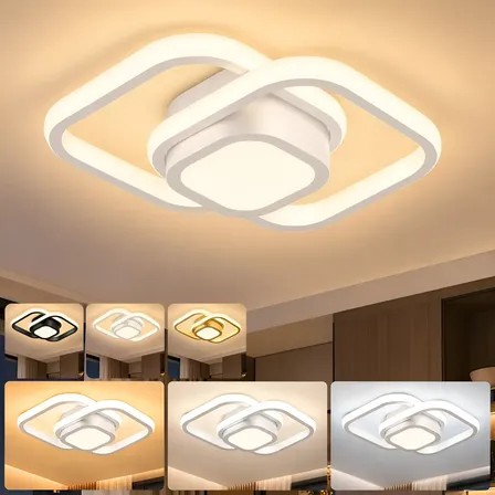 Plafon Led Sobrepor Quadrado 3 Cores Bivolt Luminária Teto