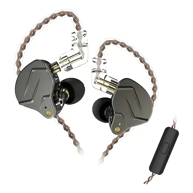 Auriculares intraurales profesionales Kz Zsn Pro Return Palco Con micrófono Gris