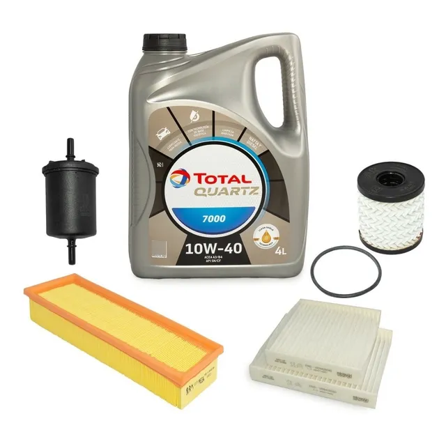 Kit 4 Filtros +aceite Total 7000 Original Peugeot 208 Nafta 