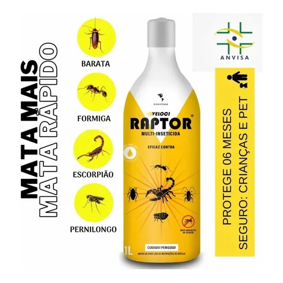 Dedetização Raptor Mata Escorpião Barata Pulga Pernilongo 