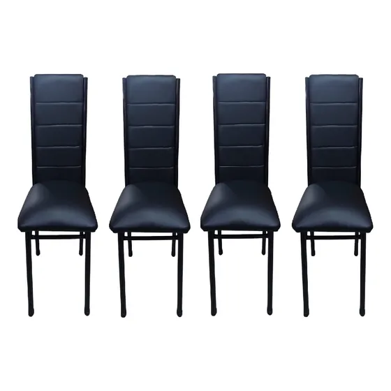 Juego X 4 Silla Caño Respaldo Tapizado Cocina Comedor Living