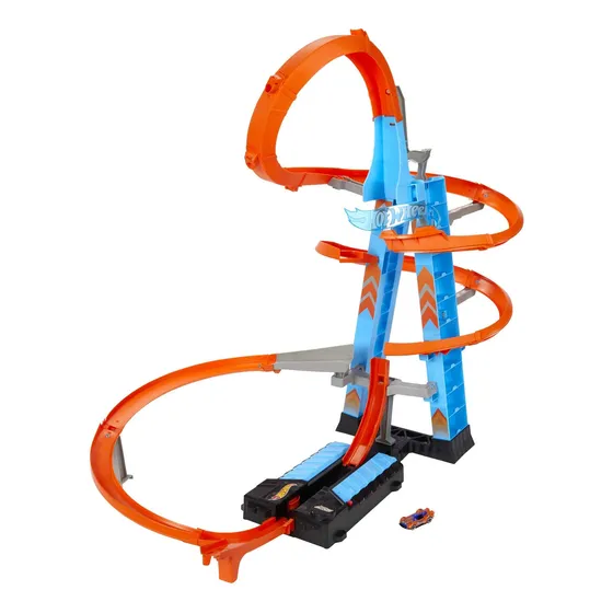 Set De Pista Hot Wheels Sky Crash Tower Más De 75 Cm Altura