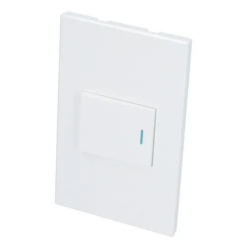Placa Con Un Apagador De Escalera 1/2 Blanco, Surtek