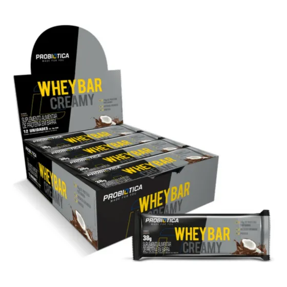Whey Bar Creamy Display C/12 Barra De Proteína - Probiótica