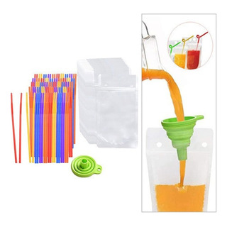 Paquete De 100 Bolsas Desechables Para Bebidas Sin Fugas A Paquete De 100 Bolsas Desechables Para Bebidas Sin Fugas A