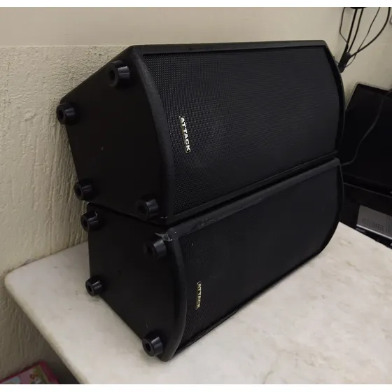 Par Caixas Ativas Attack Mp-200 Line Away 200w Em Rms Studio