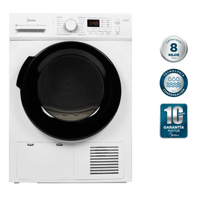 Secadora Midea Condensacion Blanca 9 Kg Msc-90b08e Color Blanco