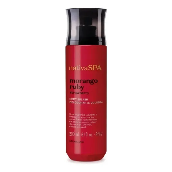 Body Splash Nativa Spa Morango Ruby O Boticário 200ml