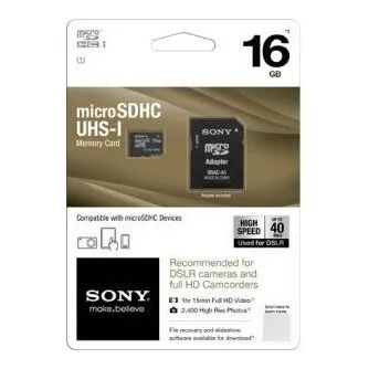 Memoria Sony Micro Sd Hc 16 Gb Clase 10 Ultra Rápida Cámaras