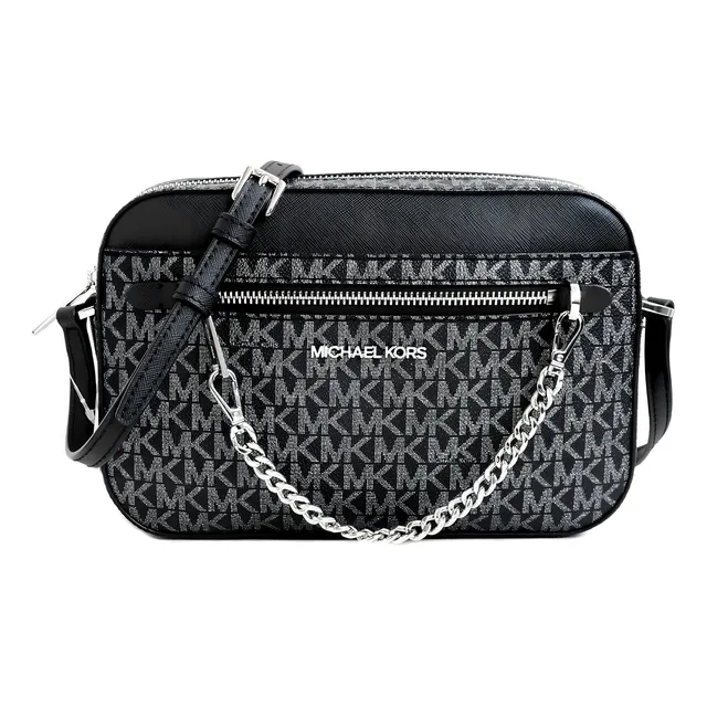 Bolsa Michael Kors Original Jetset Crossbody Black Monograma Color Negro