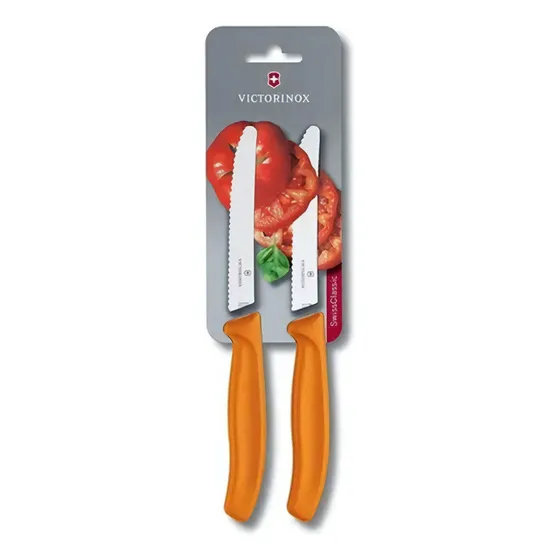 Cuchillo Cocina Victorinox Dentado 11 Cm Acero Inoxidable Color Naranja