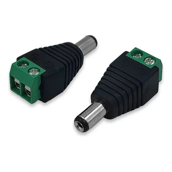 100 Conector Plug P4 Macho Câmera Segurança Fita Led Cftv
