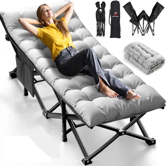 Catre Plegable Acampar Campismo Con Colchón 80x190cm Jm Vaal