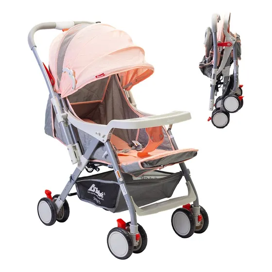 Carriola Reversible Para Bebé D Bebe Bm Ligera Y Reclinable Color Rosa