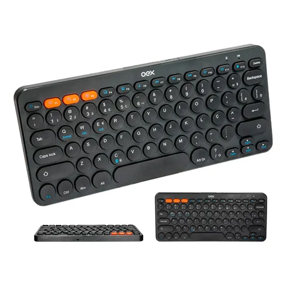 Teclado Bluetooth Retrô Abnt2 Slim Recarregável Oex