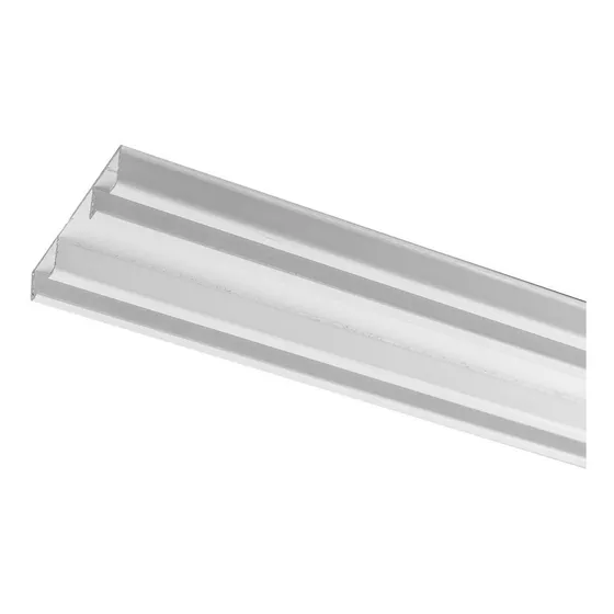 Trilho Suíço Duplo Maxi 49mm 3,30m Alumínio Com Presilhas Cor Branco