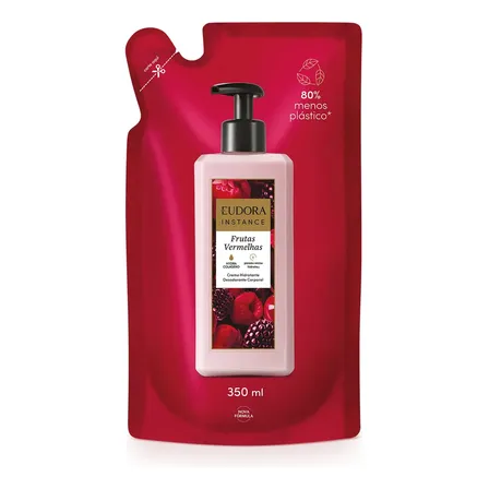 Eudora Instance Refil Creme Hidratante Desodorante Corporal Frutos Vermelhos