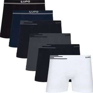 Kit 6 Cuecas Box Boxer Lupo Sem Costura Basic Microfibra 436 Kit 6 Cuecas Box Boxer Lupo Sem Costura Basic Microfibra 436