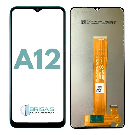 Tela Frontal Para A12, A125, M12, M127, and A127 + Capinha + Película 3d + Cola Preto,