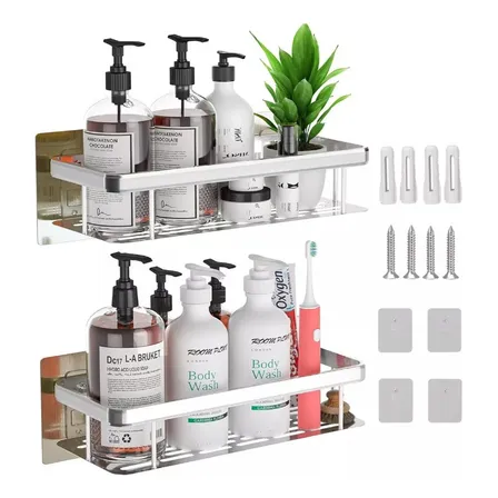 Organizador De Ducha Set X2 Repisa Baño Adhesivo