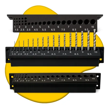 Suporte Organizador Brocas Reforçado 1 A 10 Mm Porta Brocas Preto