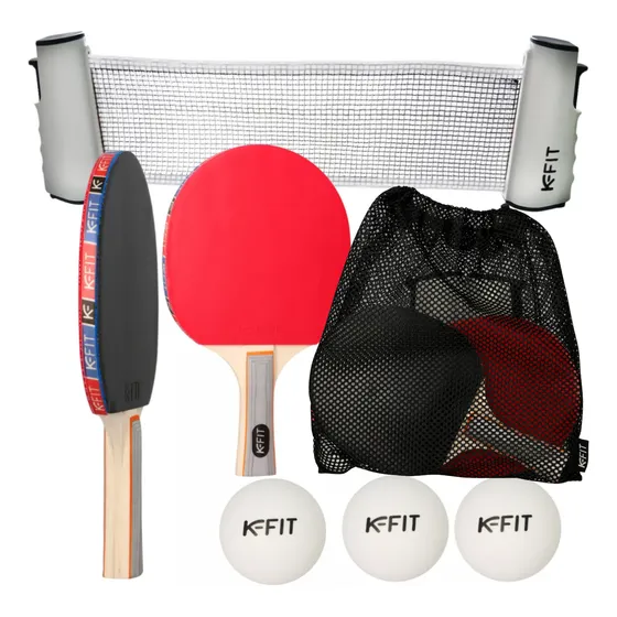 Set Ping Pong Tenis Mesa 2 Paleta + 3 Pelotas + Malla K-fit
