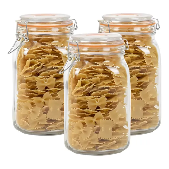 Set 3 Frascos Canister Hermético 1450ml Con Tapa Allegra